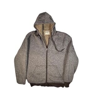 Seven Apparel Hoodie Mens Large Gray Sherpa Lined Full Zip Fleece Jacket